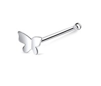 Butterfly Shaped Silver Bone Nose Stud NSKD-130